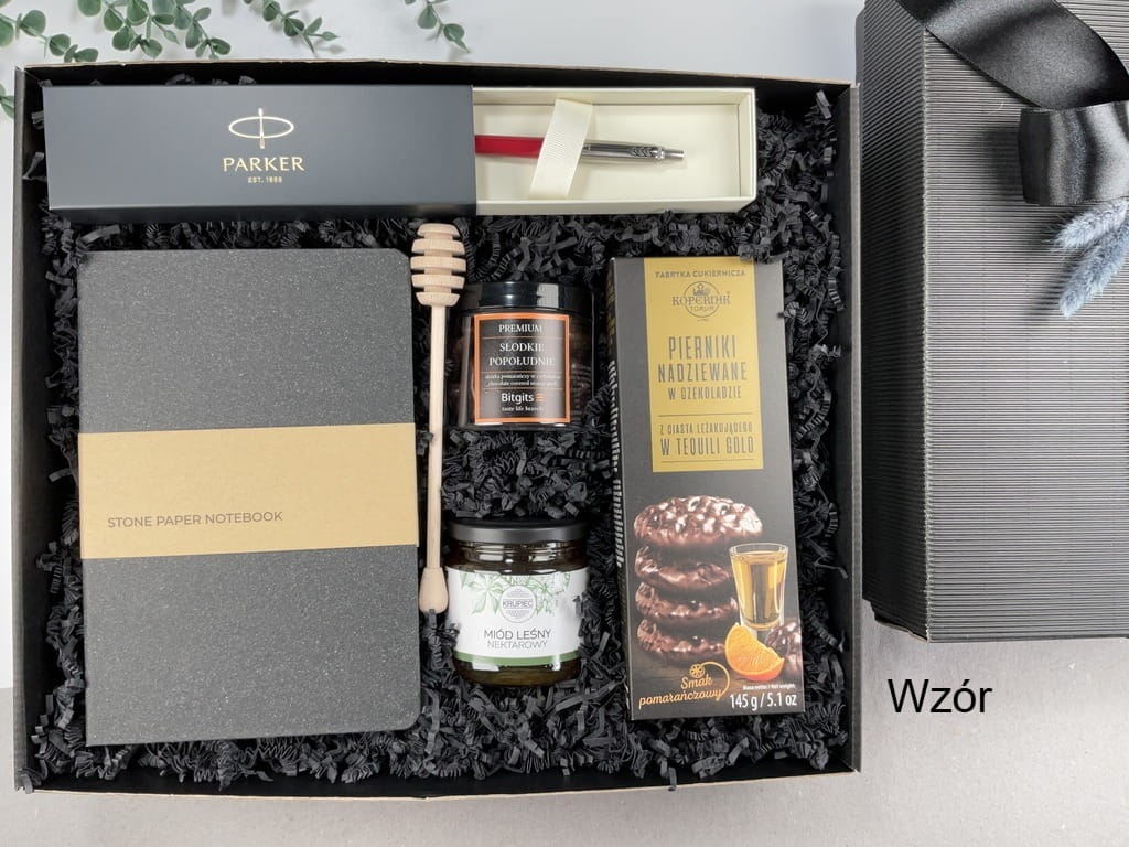 gotowy-prezent-zestaw-notes-długopis-pierniki-parker-miód-pomarańcze-w-czekolazie.jpg