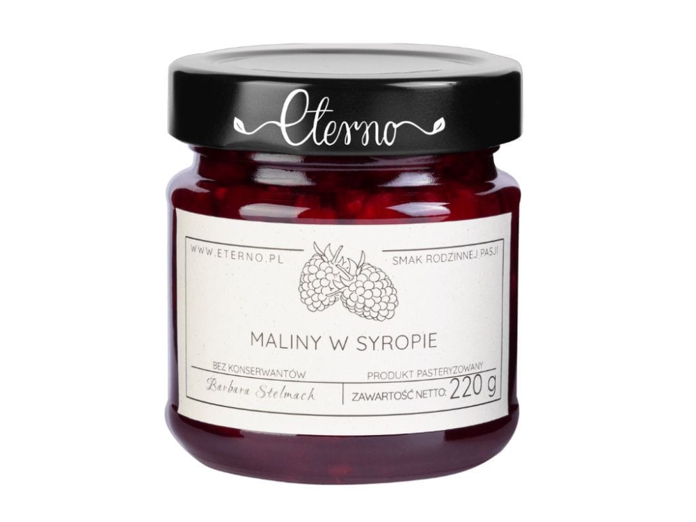 Maliny w syropie – naturalne, aromatyczne owoce w gęstym syropie. Idealne do deserów, naleśników, owsianki i napojów. Intensywny smak malin bez sztucznych dodatków.