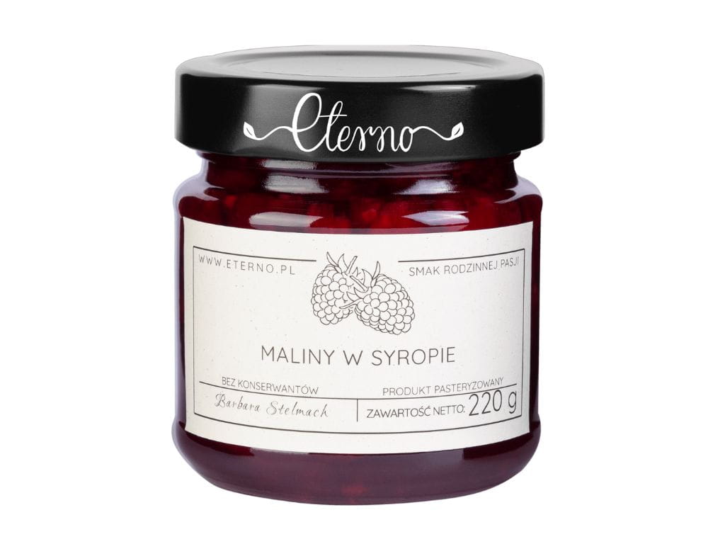 Maliny w syropie – naturalne, aromatyczne owoce w gęstym syropie. Idealne do deserów, naleśników, owsianki i napojów. Intensywny smak malin bez sztucznych dodatków.