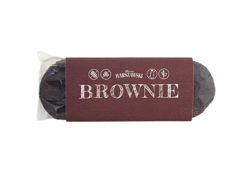 Naturalny bezglutenowy baton brownie z mąki jaglanej, śliwek i gorzkiej czekolady. Zdrowa słodka przekąska bez konserwantów, idealna dla osób aktywnych, na diecie i ceniących naturalne składniki.