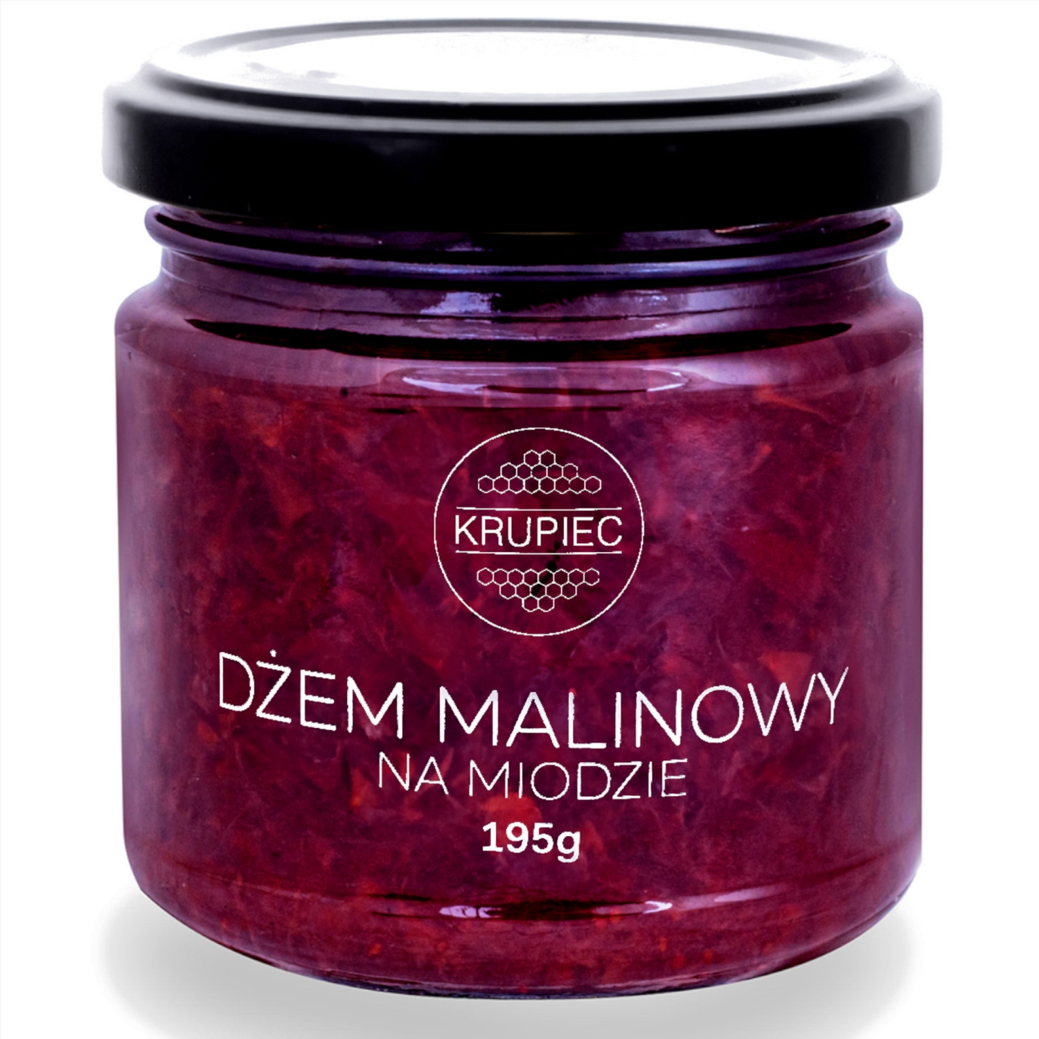Naturalny dżem malinowy słodzony miodem. Intensywny owocowy smak, bez białego cukru i konserwantów. Idealny do pieczywa, deserów, owsianki i jogurtów.