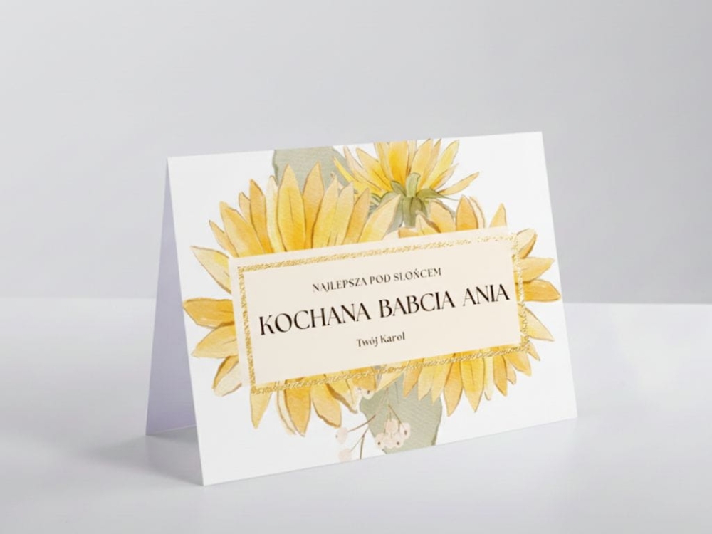 Prezent na Dzień Babci i Dziadka – personalizowana kartka ze zdjęciem dzieci, piękny druk, klasyczna forma i sentymentalna pamiątka na lata.