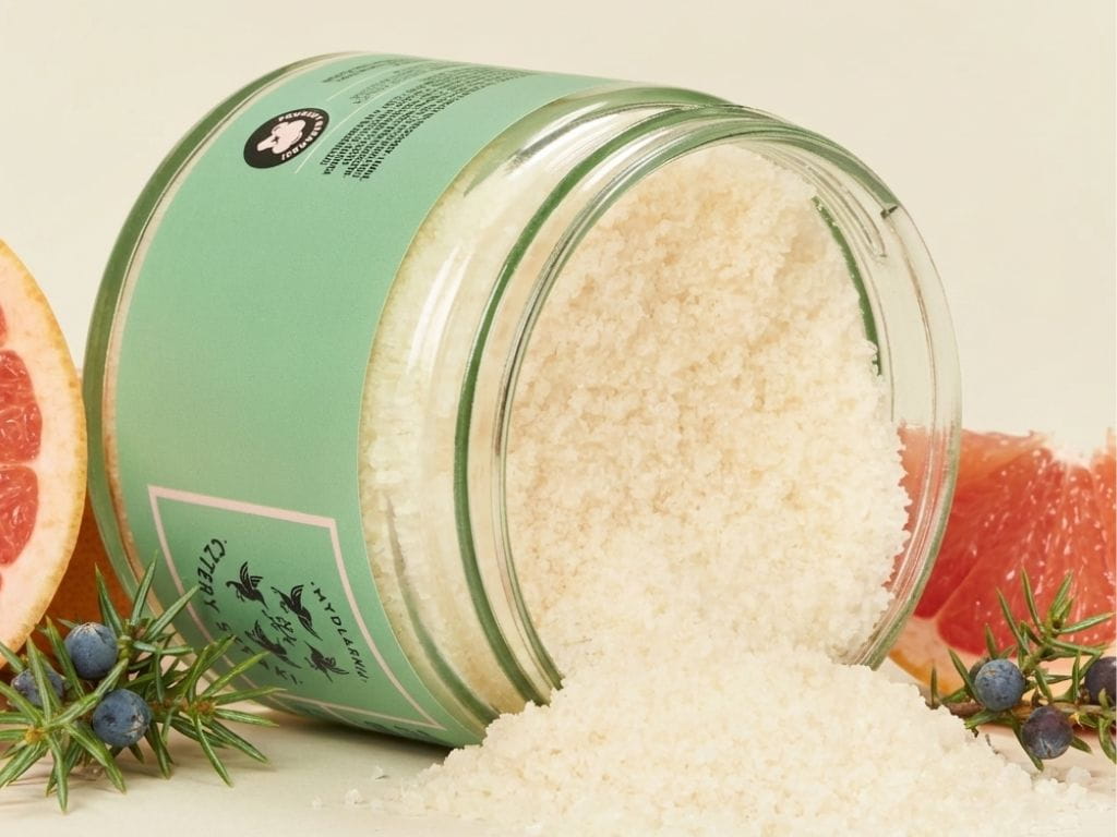 Sól do kąpieli Cztery Szpaki Grejpfrut Jałowiec – aromaterapeutyczna kąpiel, minerały, świeży cytrusowo-ziołowy aromat, domowe spa