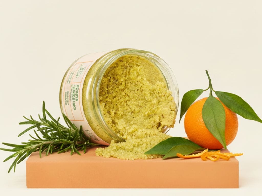 Naturalny peeling do ciała z cukrem i rozmarynem – złuszczanie, ujędrnienie i odżywienie skóry.