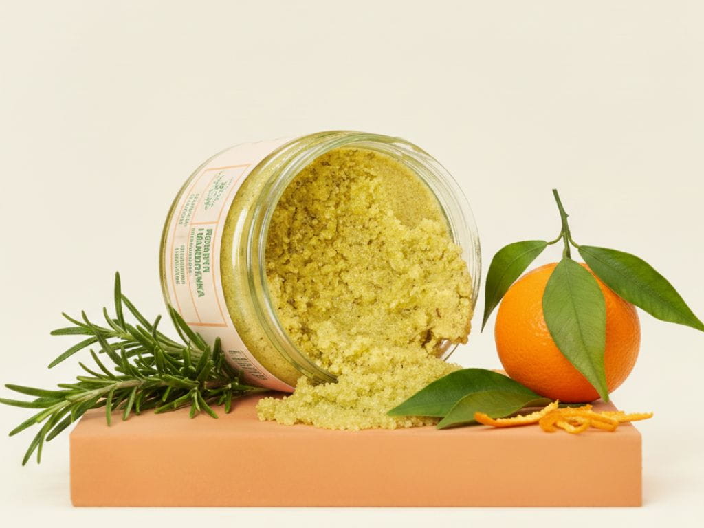 Naturalny peeling do ciała z cukrem i rozmarynem – złuszczanie, ujędrnienie i odżywienie skóry.