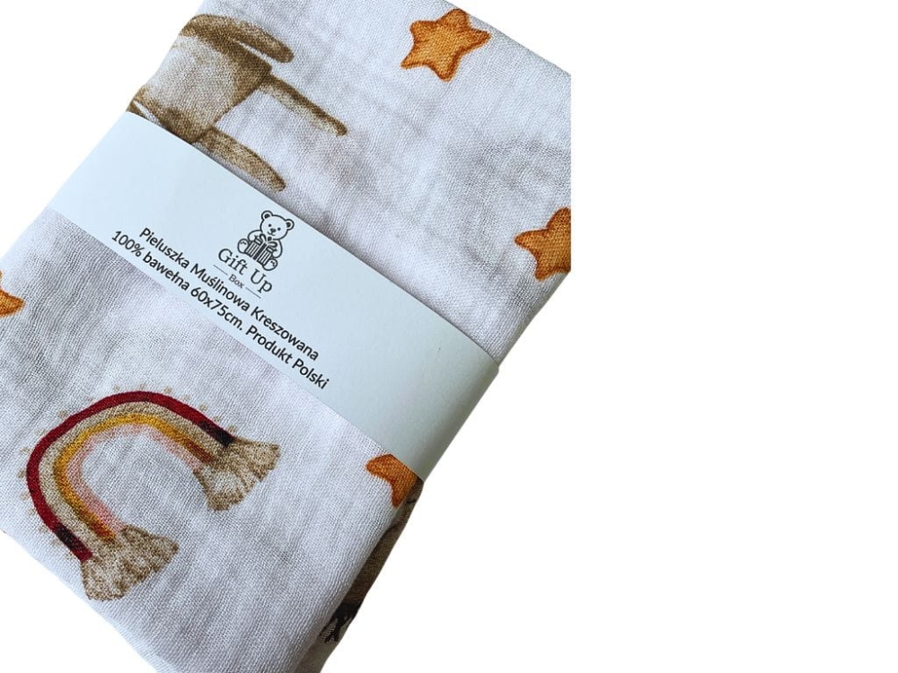 Bawełniana pieluszka kreszowana muślinowa – ekologiczna, wielorazowa i bezpieczna dla niemowląt. Miękka, trwała i oddychająca. Doskonała do codziennej pielęgnacji i karmienia.
