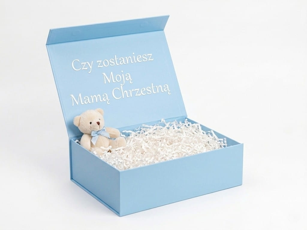 Eleganckie pudełko magnetyczne do personalizacji. Idealne na prośbę o świadkowanie, podziękowania lub wyjątkowy prezent. Minimalistyczny design i możliwość samodzielnego wypełnienia