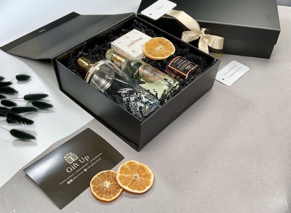 prezent box kosz glamour czarne ciemne kolory