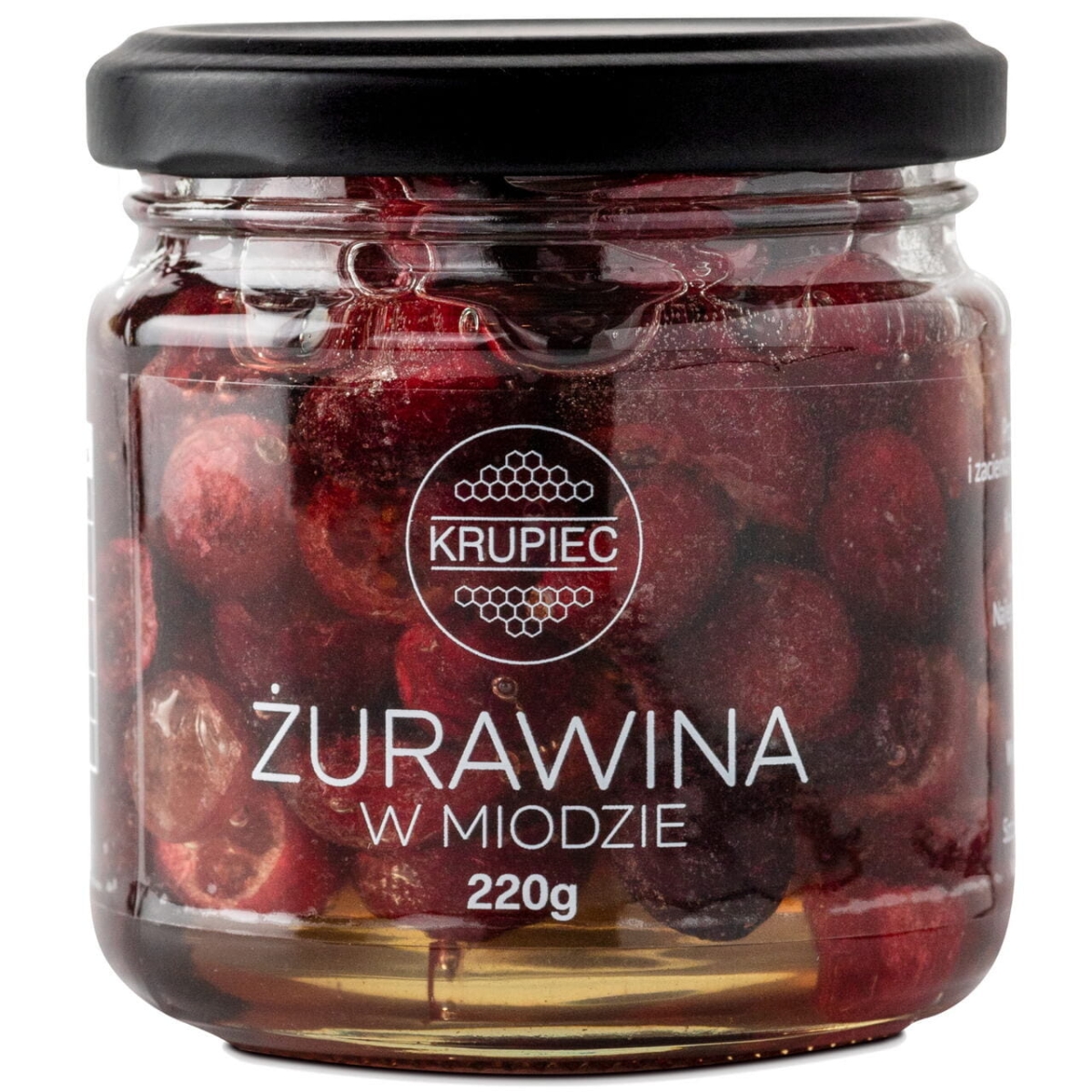 żurawina  w miodzie akacjowym słoik słodki przysmak